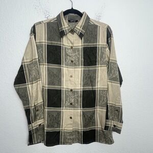 Krazy Kat Shirt Womens Multicolor Colorblock Floral Button‎ Up Casual Outdoor